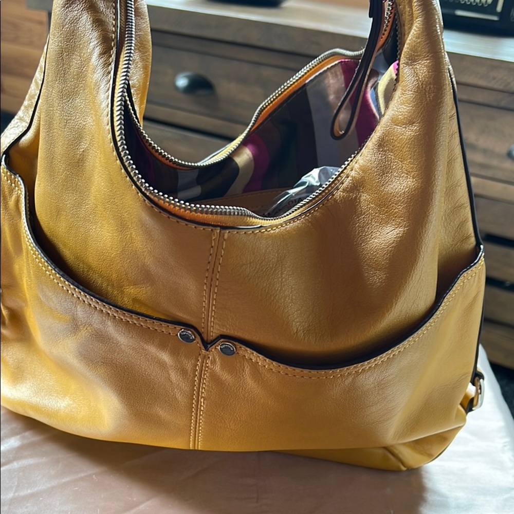 Yellow Hobo Bag with Slouchy Design and Soft Leather